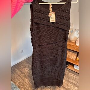 Bailey 44 Black Textured Midi Dress